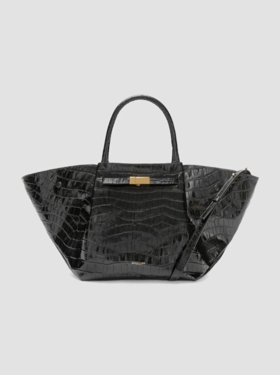 The Midi New York Croc-Embossed Tote Bag