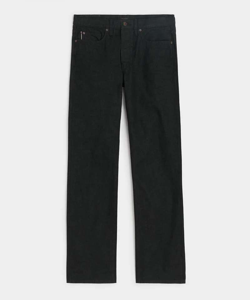 Straight Fit Lightweight Japanese Selvedge Jean in Dark Charcoal