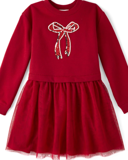 Girls Embellished Sweatshirt Dress