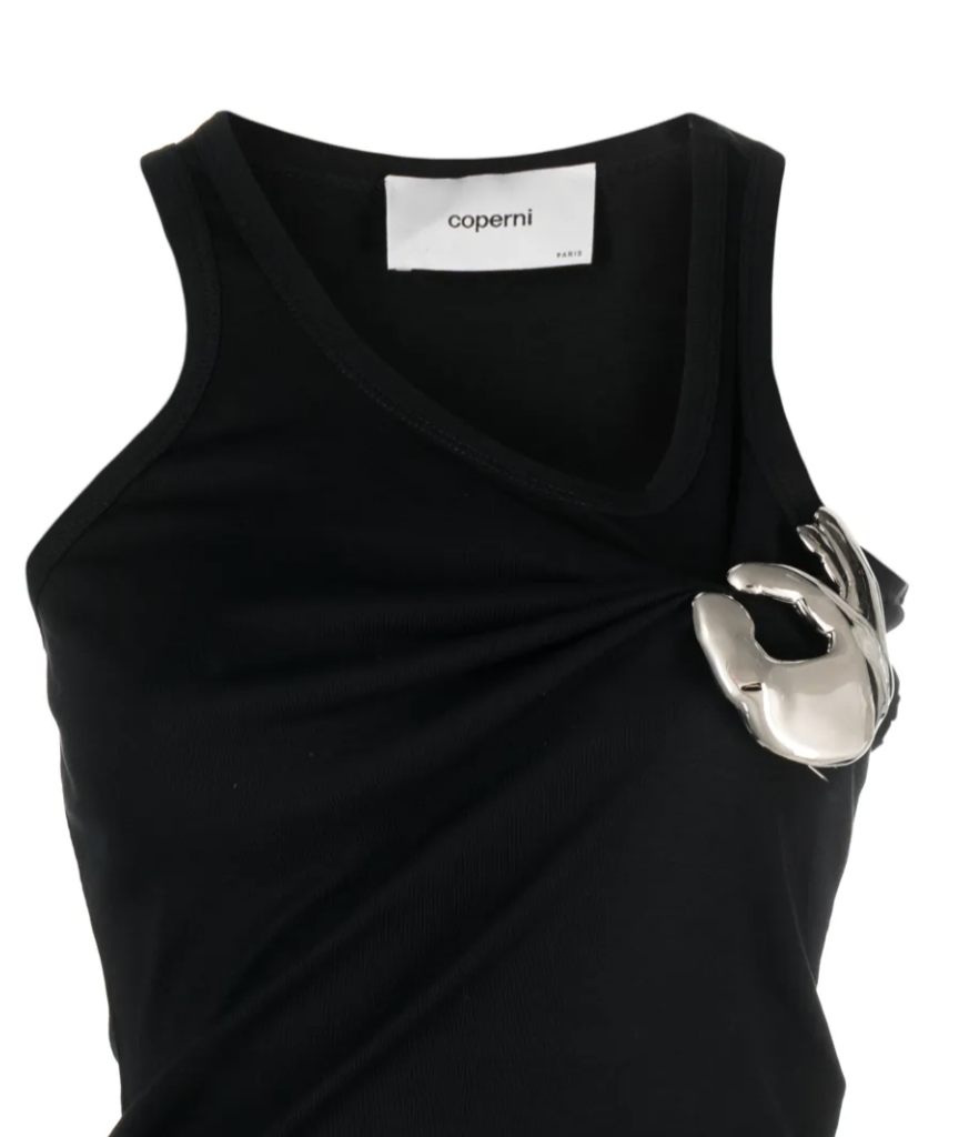 Emoji metal-embellished cotton tank top
