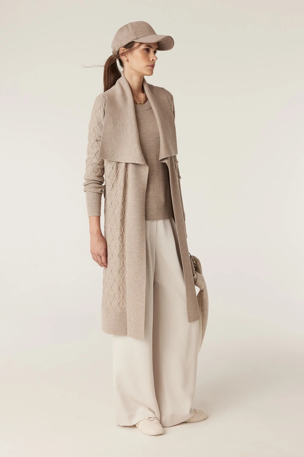 The Victoria Merino Wool Cardigan - Pebble