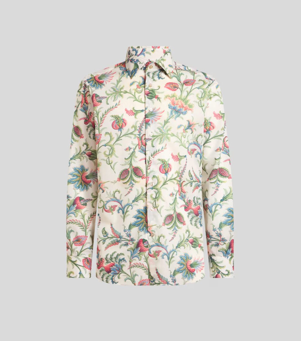 FLORAL COTTON MUSLIN SHIRT