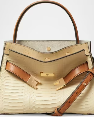 Lee Radziwill Snakeskin-Embossed Top-Handle Bag