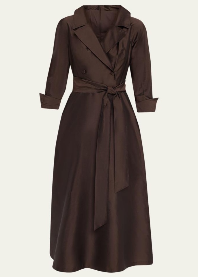 BERGDORF GOODMAN RICKIE FREEMAN FOR TERI JON TAFFETA SHIRTWAIST GOWN