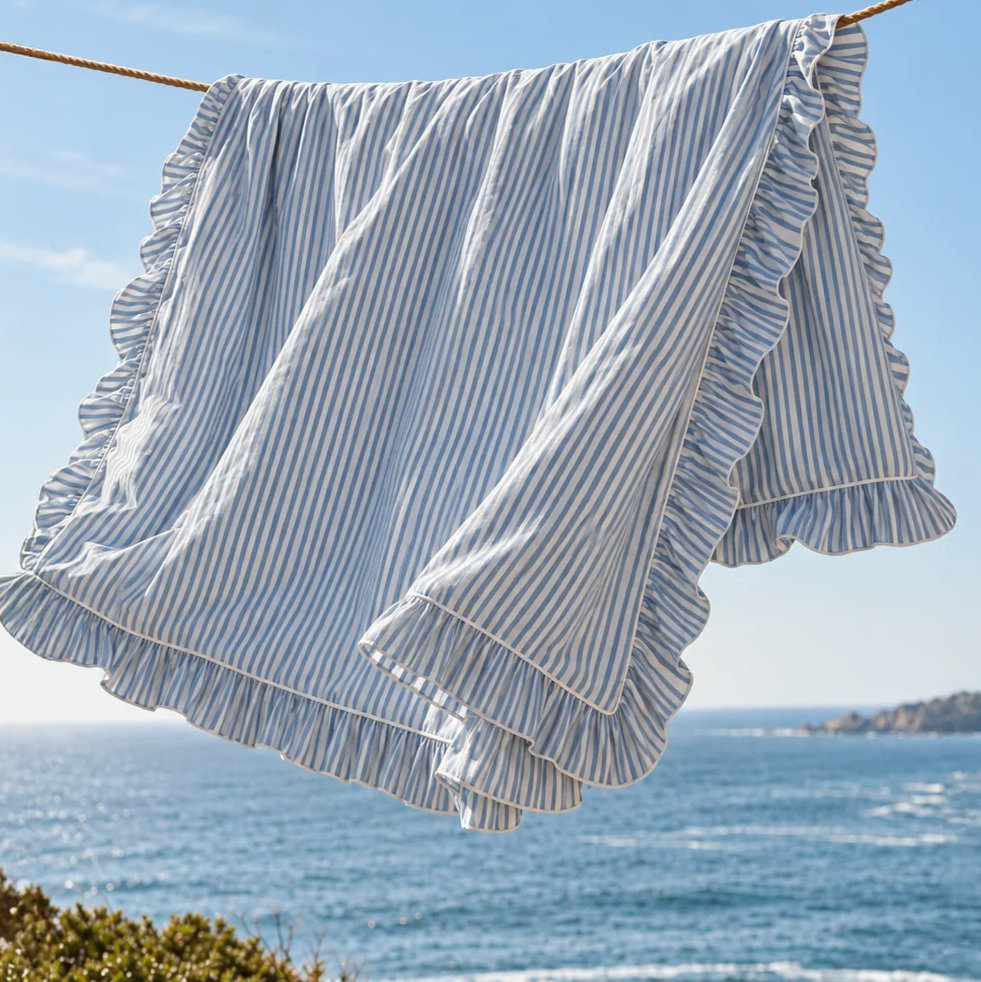 Coastal Blue Stripe Duvet Cover