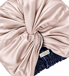 Mulberry Silk Sleep Bonnet by Clementine Essentials, Wrap Style Pink