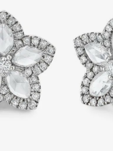 18K yellow gold Eternal Jardin diamond stud earrings