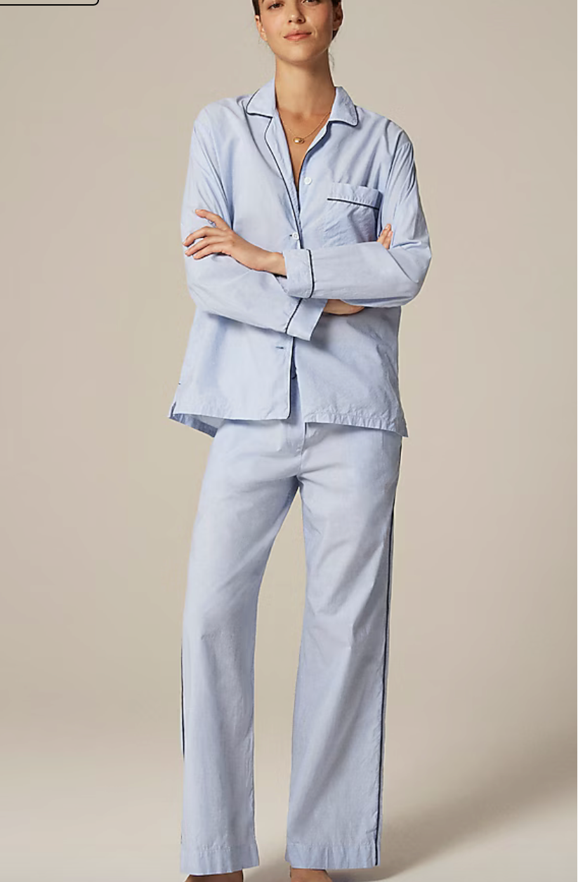 Classic pajama pant set in end-on-end cotton