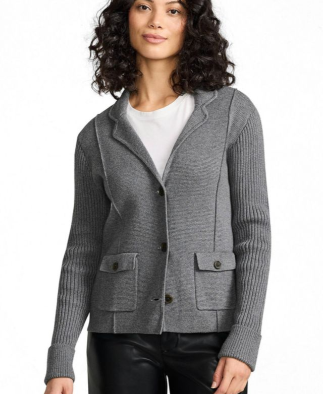 Women's Drifter Ribbed Collared Blazer Sweater