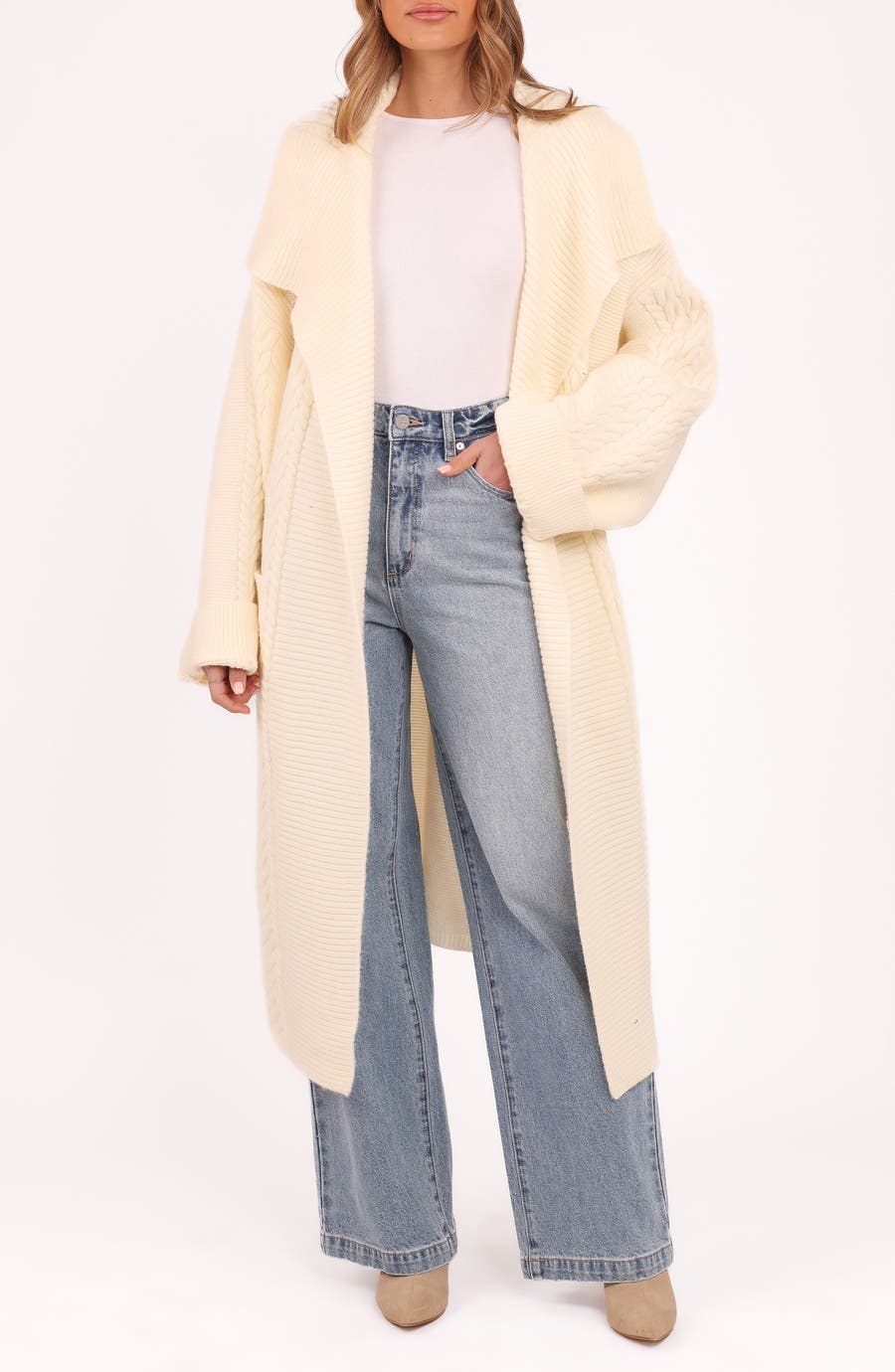 Nova Longline Cable Knit Cardigan