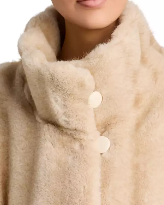 Katja Faux Fur Funnel Neck Coat