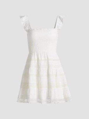 Colbera Smocked Cotton A-Line Minidress