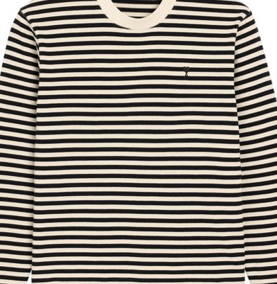 AMI PARIS Striped long-sleeved t-shirt with Ami de Coeur embroidery