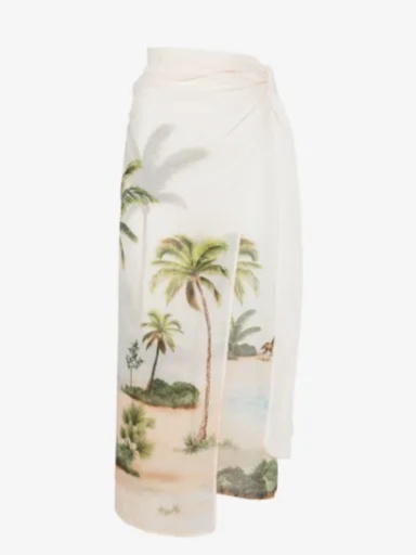 Lavanda tropical-print sarong
