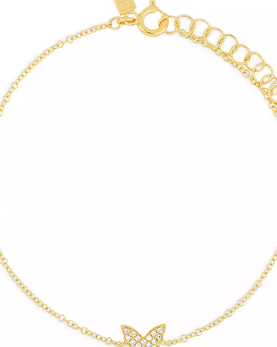 14K Yellow Gold Diamond Butterfly Bracelet