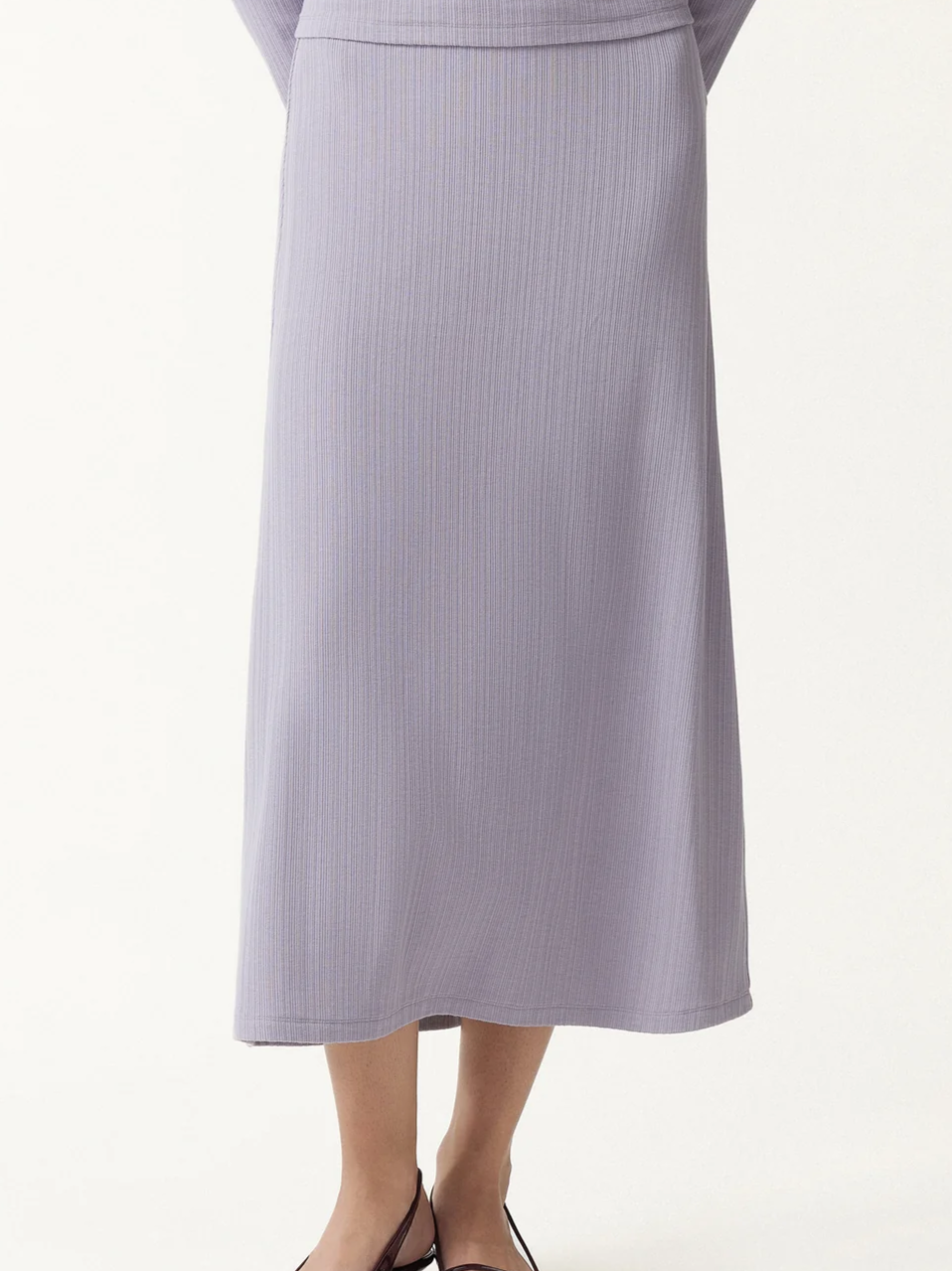 Prowarm Textured Cotton Viscose Mid-Rise A-Line Midi Skirt