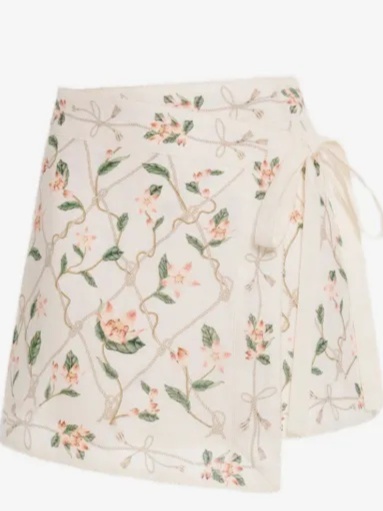Luna floral-print mini wrap skirt