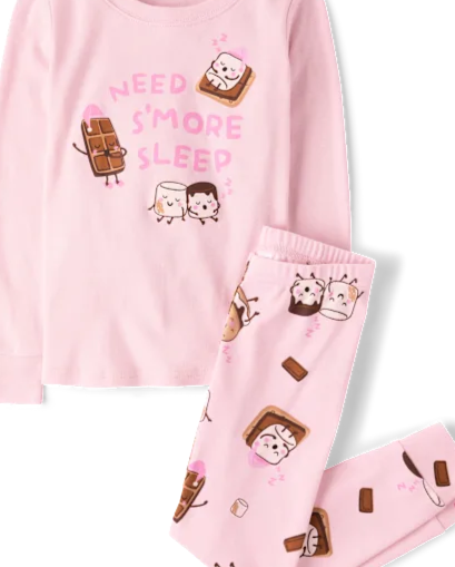 Girls S'mores Snug Fit Cotton Pajamas