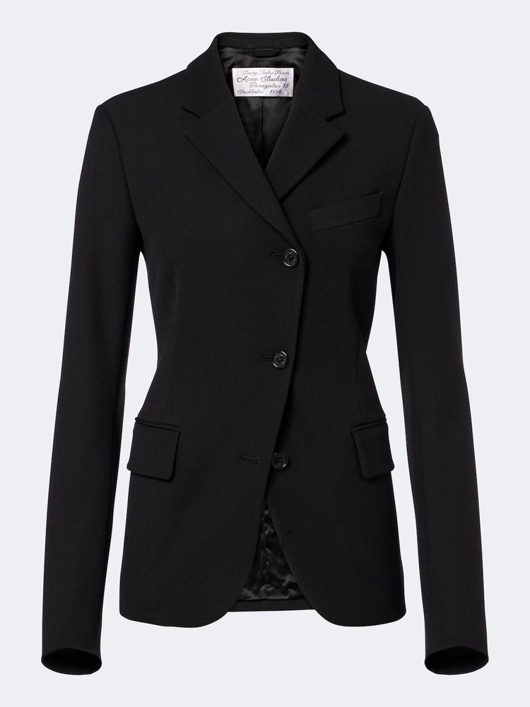 Asymmetric twill blazer