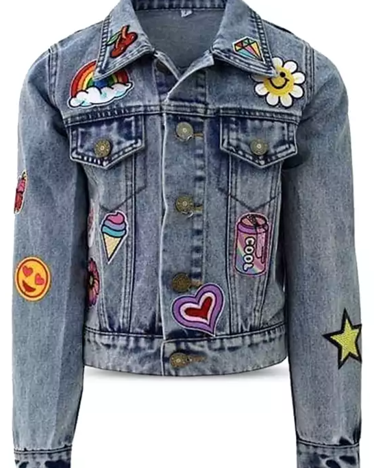 Girls' All About the Patch Cropped Denim Jacket - Little Kid, Big Kid