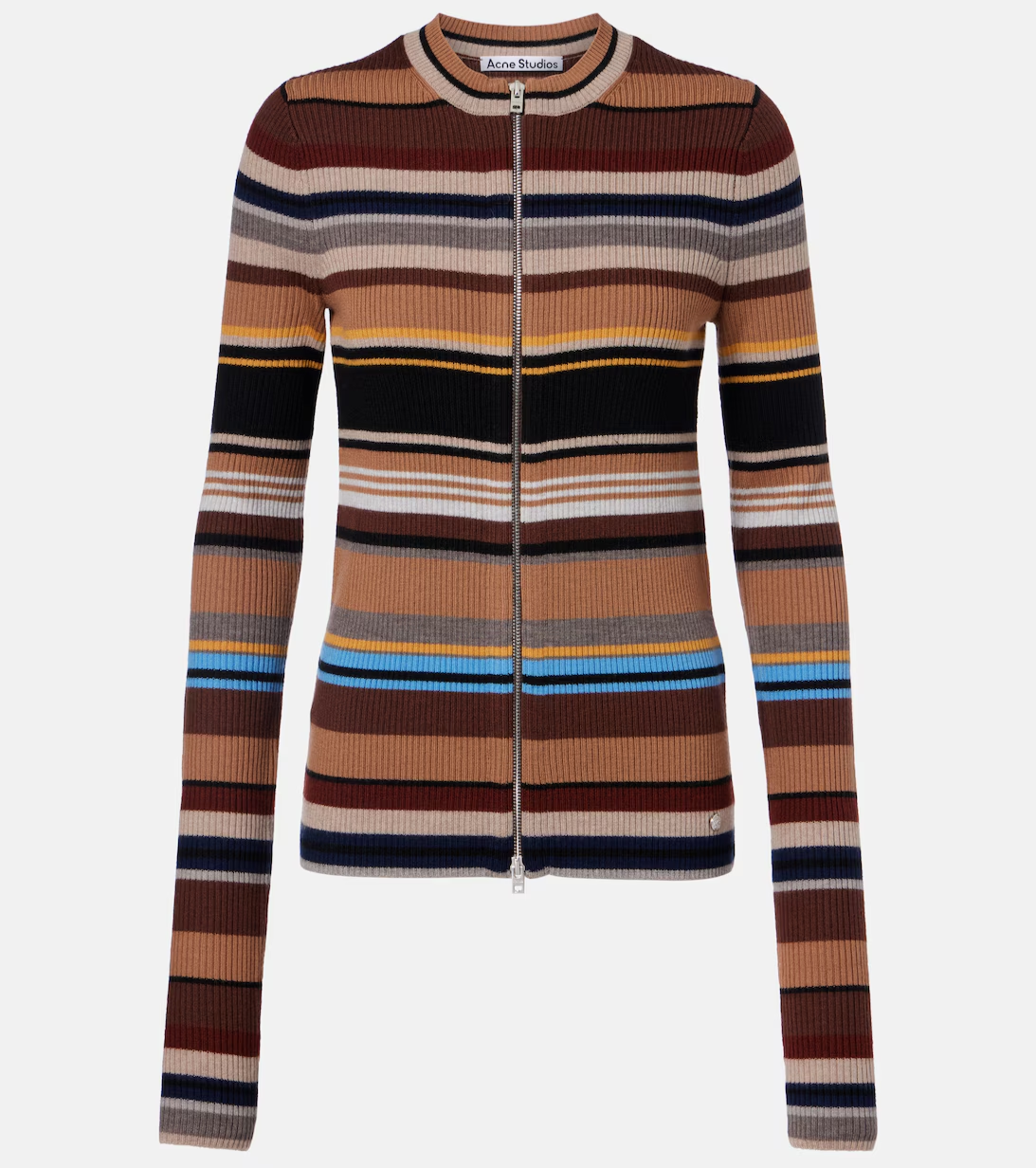 Kilian striped zip-up wool cardigan