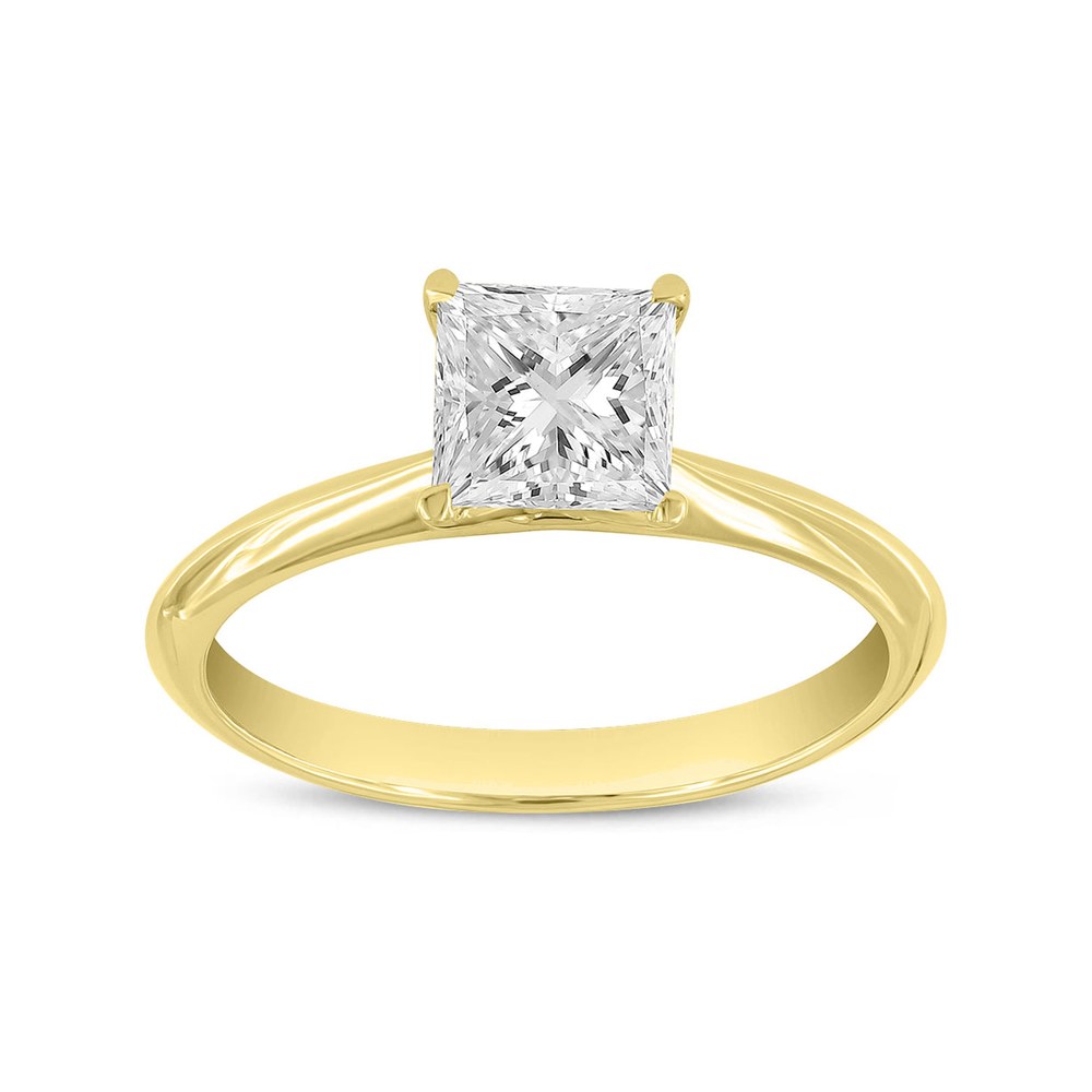 Rhea Princess 14K Gold Princess Cut Lab Grown Diamond Classic Solitaire Ring - 1.25 Ct