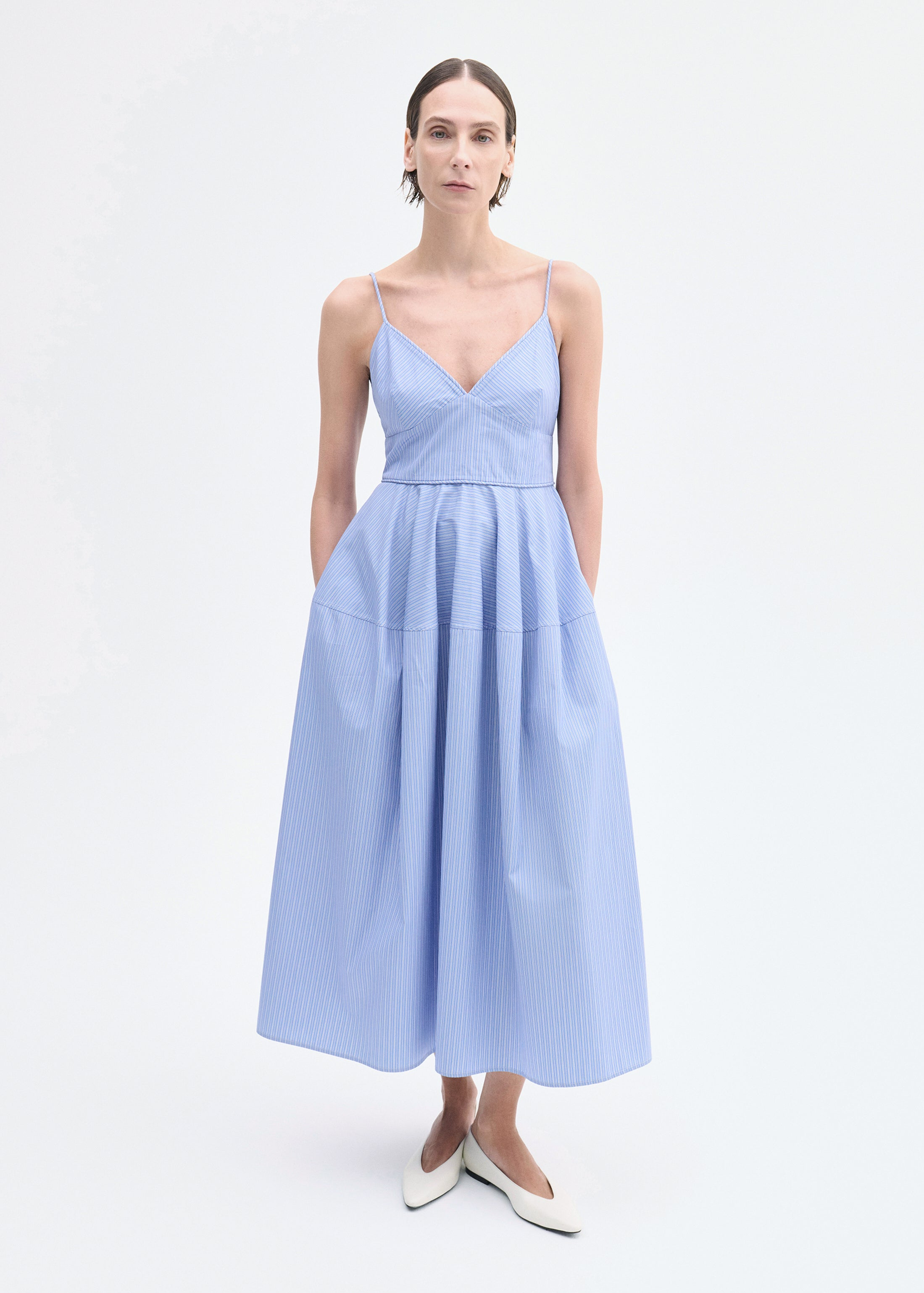 Striped Camisole Dress in Cotton