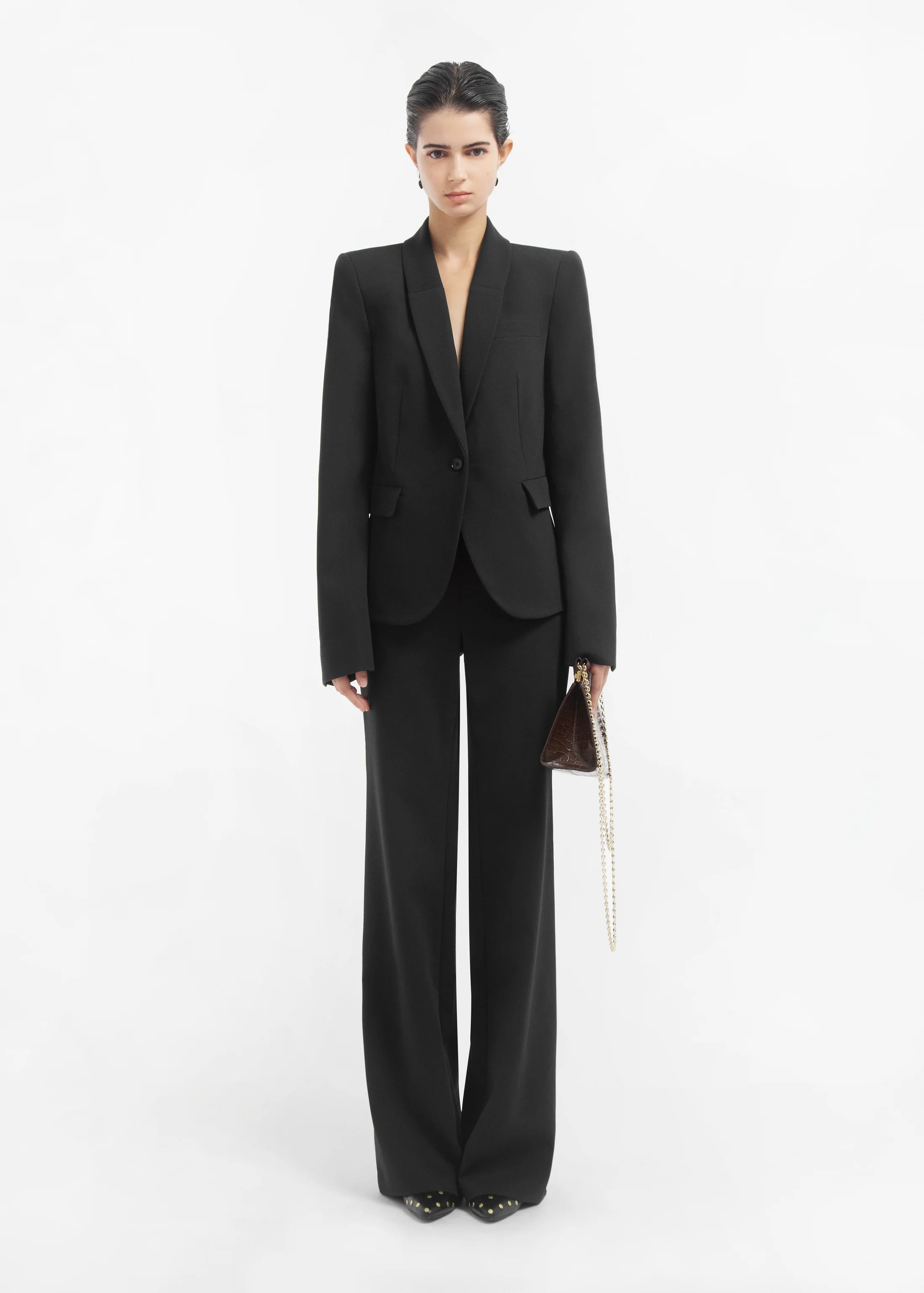 Single Button Down Blazer in Cotton