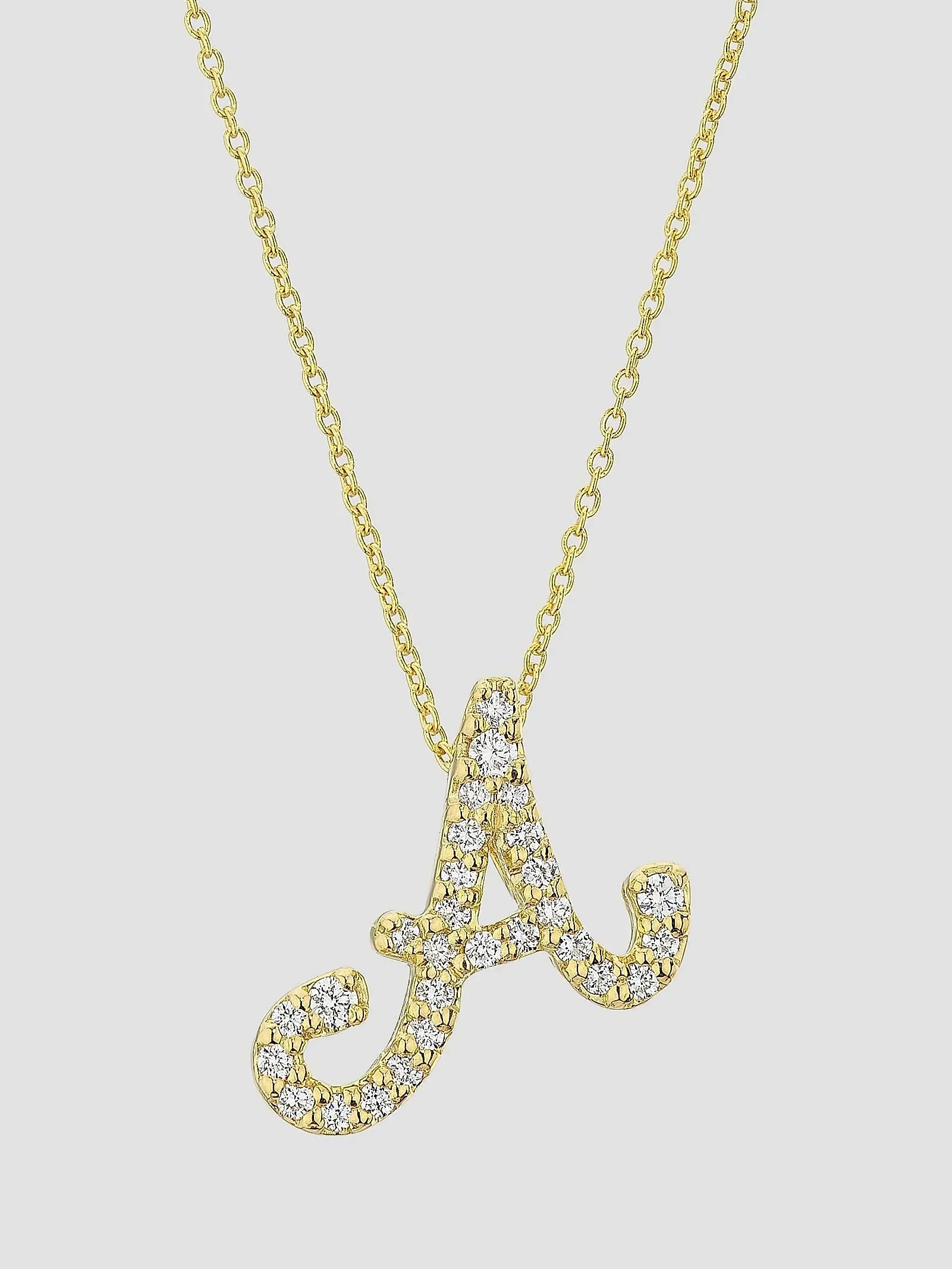 Tiny Treasures Script Initial 18K Yellow Gold, Ruby & 0.24-0.34 TCW Diamond Pendant Necklace