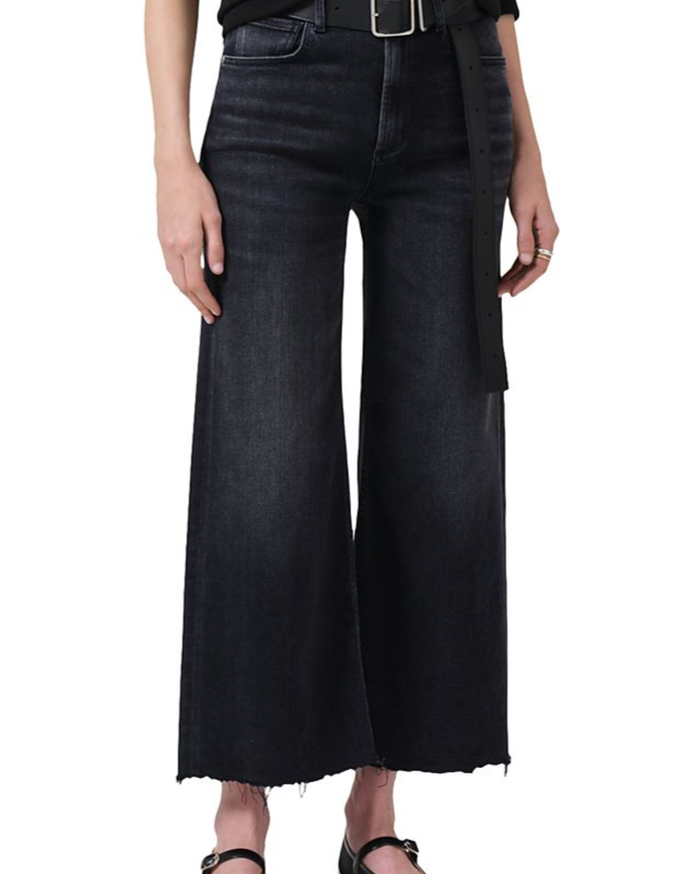 Lyra High Rise Cropped Wide Leg Jeans in Medallion