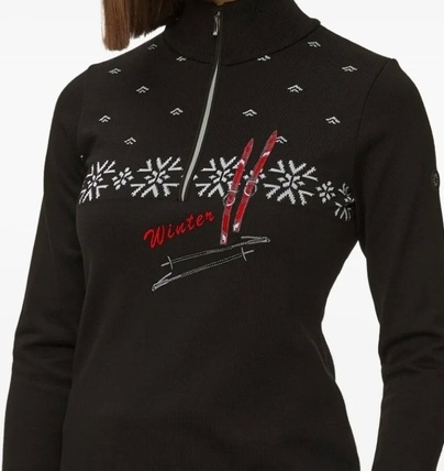 Snowflake-Embroidered Sweater