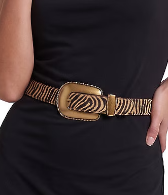 Walker Tiger Print Haircalf Belt