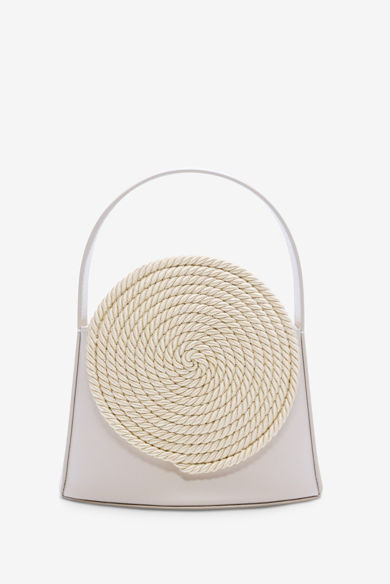 Ivory leather bag with passementerie details