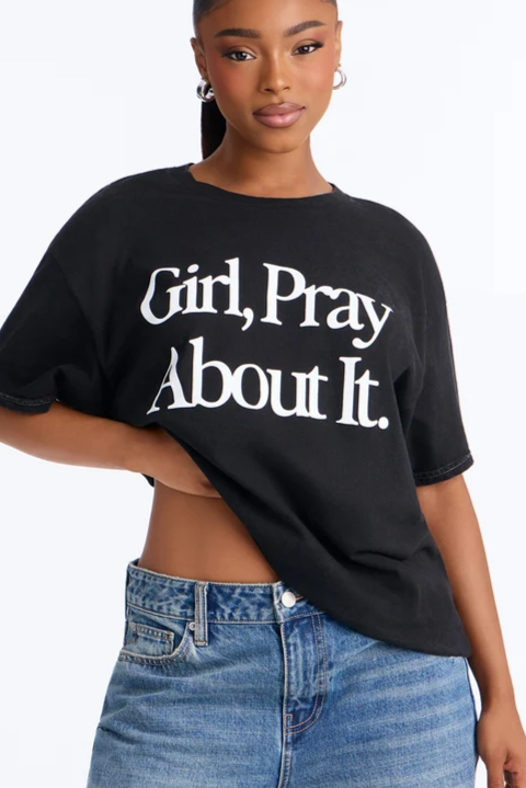 Girl Pray About It Washed Tshirt