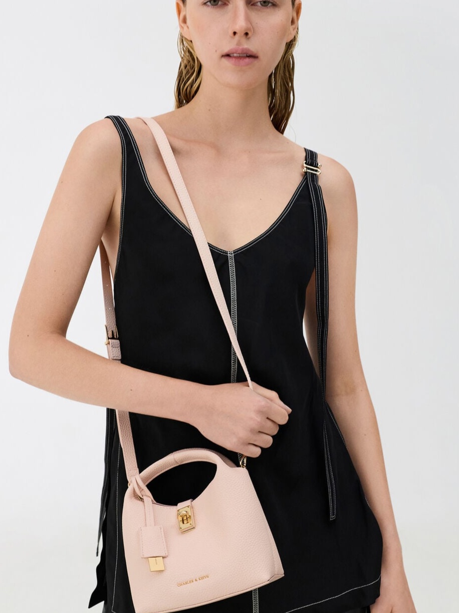 Mini Chance Turn-Lock Bucket Bag - Soft Pink