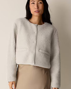 EILEEN FISHER Wool Sherpa Bomber Jacket