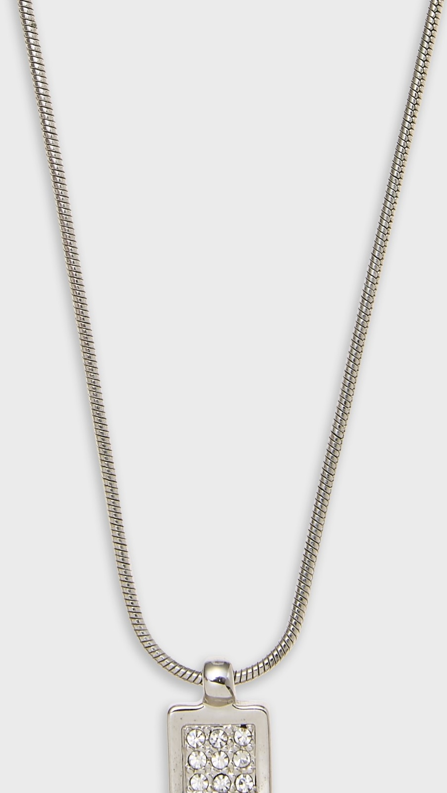 Dior Silver Crystal Trotter Pendant Necklace