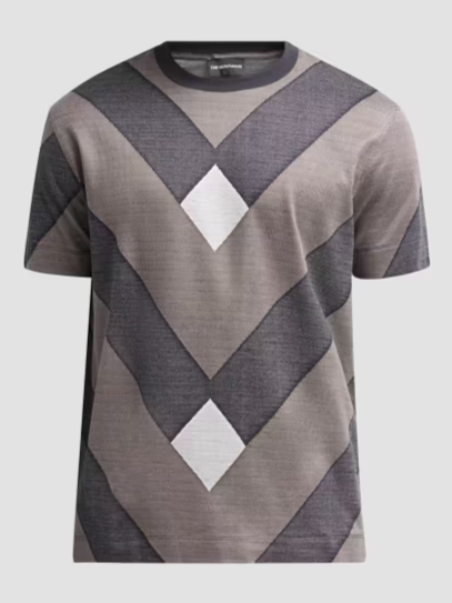 Geometric-Print Jersey Crewneck T-Shirt
