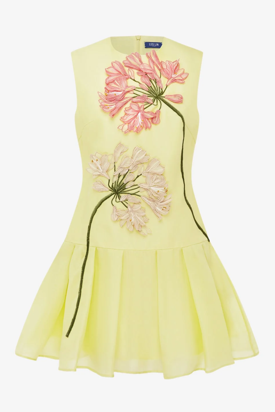 Petra Appliqué Mini Dress - Agapanthus Print