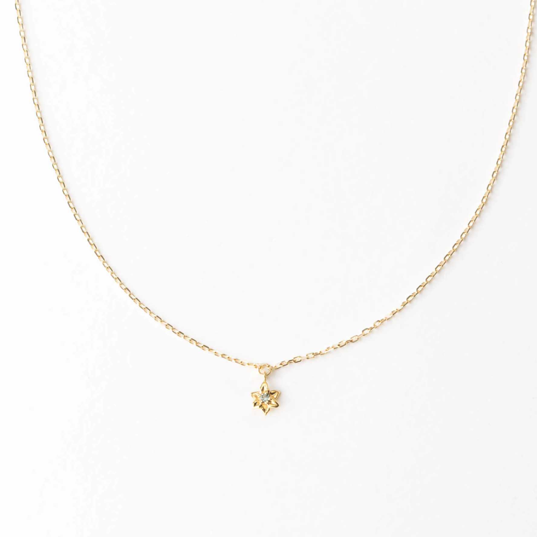 Birth Flower Solitaire Necklace