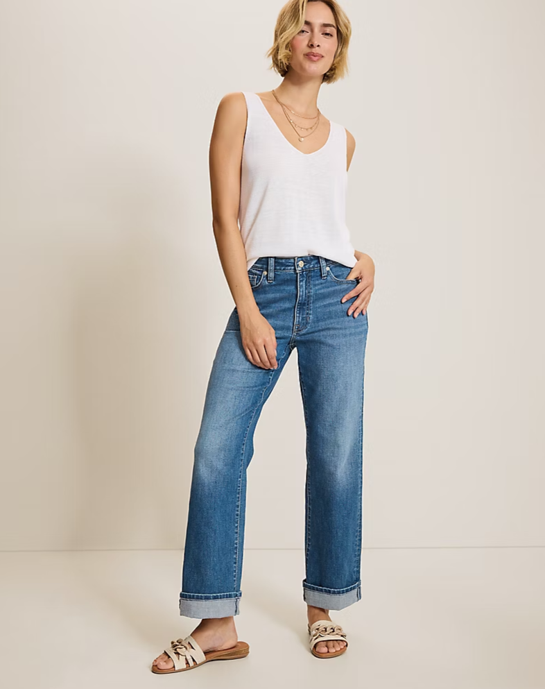 Mid-Rise Relaxed Straight-Leg Jeans