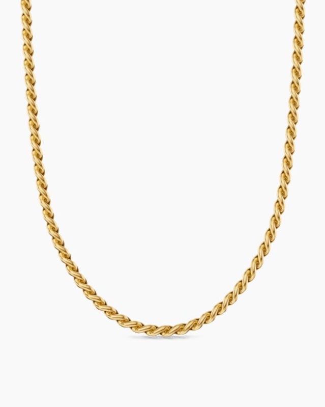 Sculpted Cable Chain Necklace In 18k Yellow Gold 3.7mm