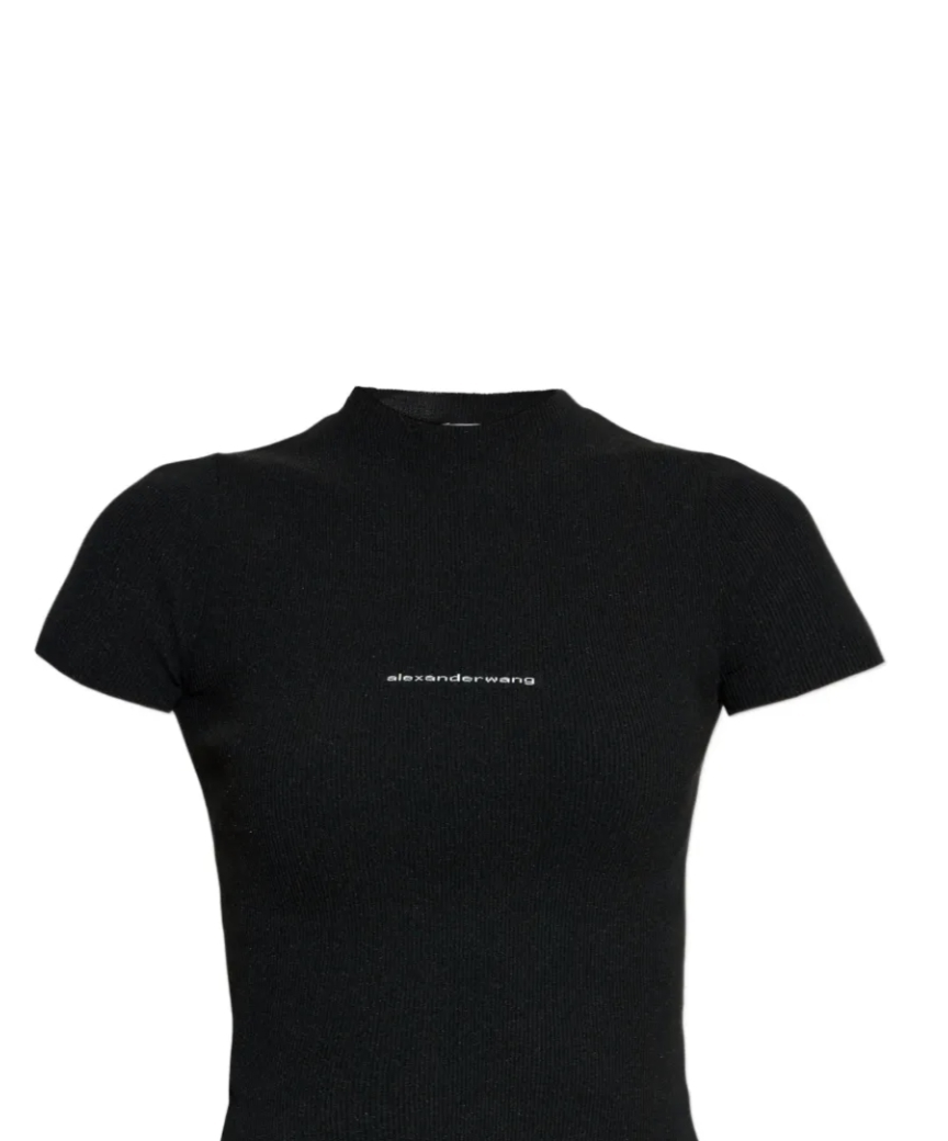 ribbed short-sleeve top