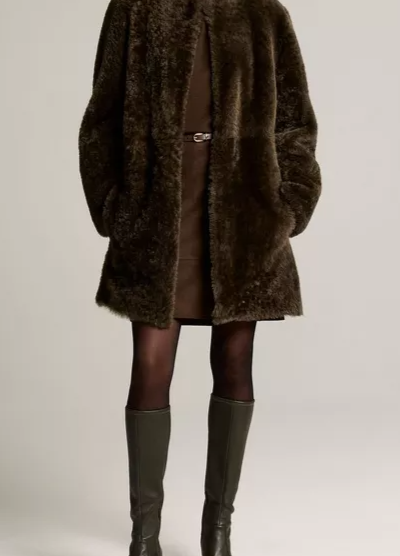Reversible Shearling Car Coat