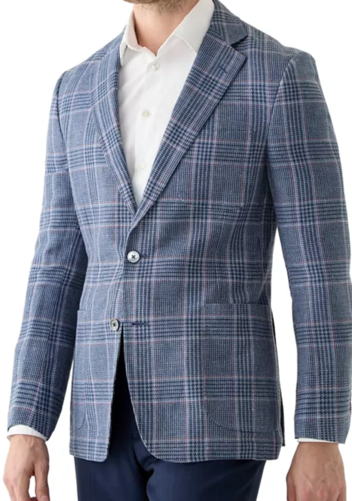 Classic Fit Linen Silk Cotton Check 1818 Sportcoat