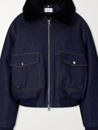 GIVENCHY Denim shearling-trimmed blouson jacket