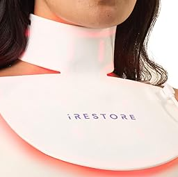 Illumina LED Neck & Chest Anti Aging Mask – for Smoother, Firmer and Glowing Skin at Home – Red and Infrared Light Therapy for Neck – Red Light Skincare Device with 230 LEDs (White)
