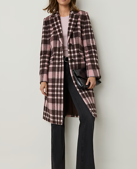 Plaid Chesterfield Coat