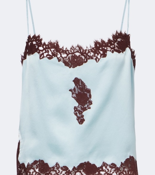 Avelaine lace-trimmed silk satin camisole