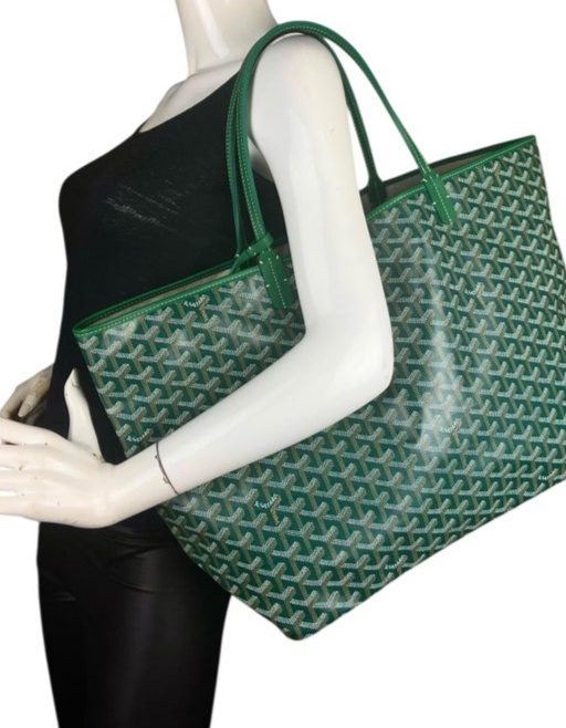 Goyard Green Goyardine Canvas St. Louis GM Tote Bag